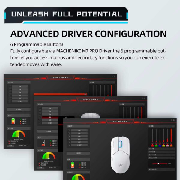 Mouse Gamer Machenike M7 Pro Dual 3395 White - Imagen 4
