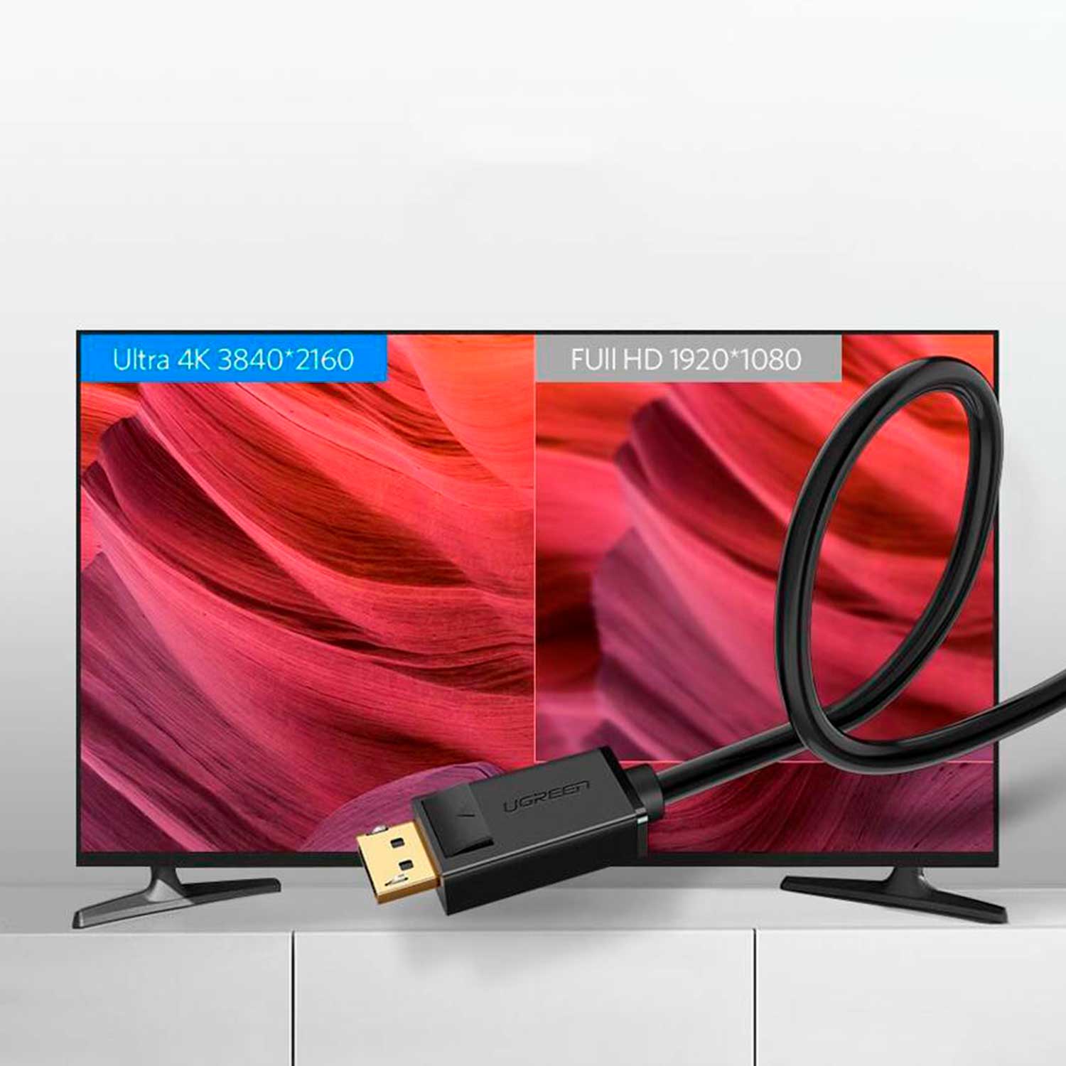 Cable UGREEN 4k Displayport macho a macho 2 M 10211 Black - Imagen 4