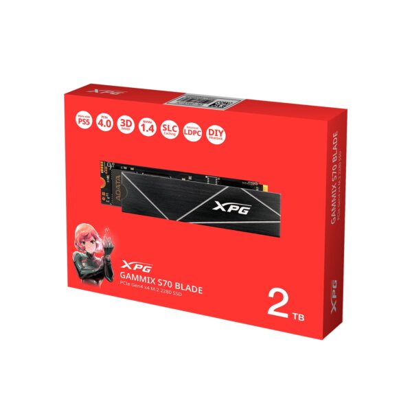 Memoria SSD Adata XPG Gammix S70 Blade Pcie Gen4x4 M.2 2280 Nvme 2Tb Black - Imagen 4