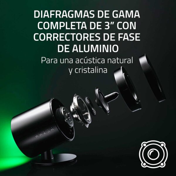 Parlante Gamer Razer Nommo V2 Pro 2.1 99 Db Multiplataforma Bt/Usb Thx Chromo+Control Wireless 220V Black - Imagen 2