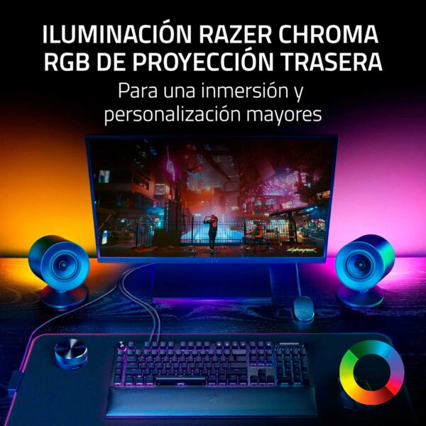 Parlante Gamer Razer Nommo V2 Pro 2.1 99 Db Multiplataforma Bt/Usb Thx Chromo+Control Wireless 220V Black - Imagen 5