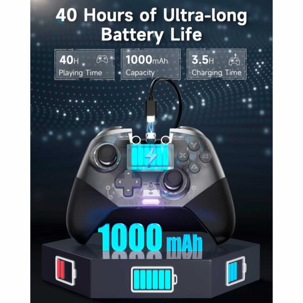 Mando Inalambrico Easysmx X10 WIFI BT USB-C Botones Mecanicos Gyro Motion Gris - Imagen 4