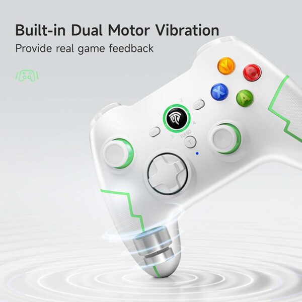 Mando Inalambrico Easysmx Esm 9013 Pro Wifi Bt Vibracion Green White - Imagen 3
