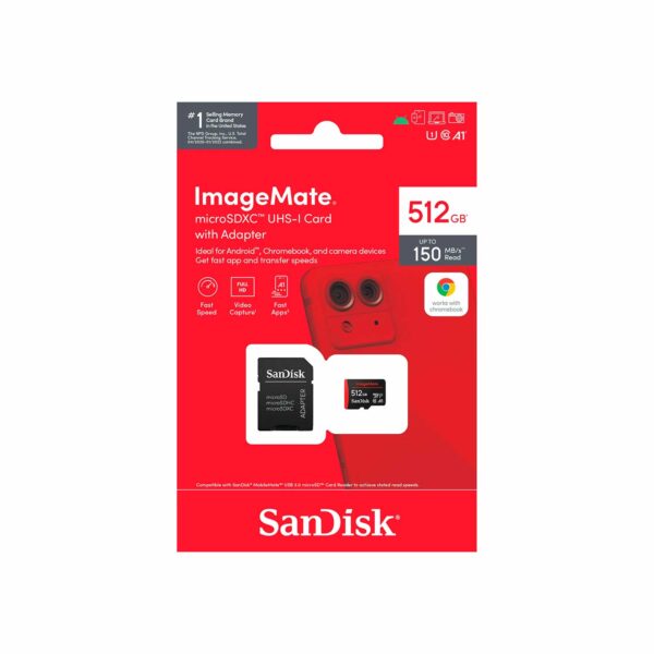 Memoria Sandisk ImageMate microSDXC UHS Card With Adapter 512 Gb Upto 150 - Imagen 4