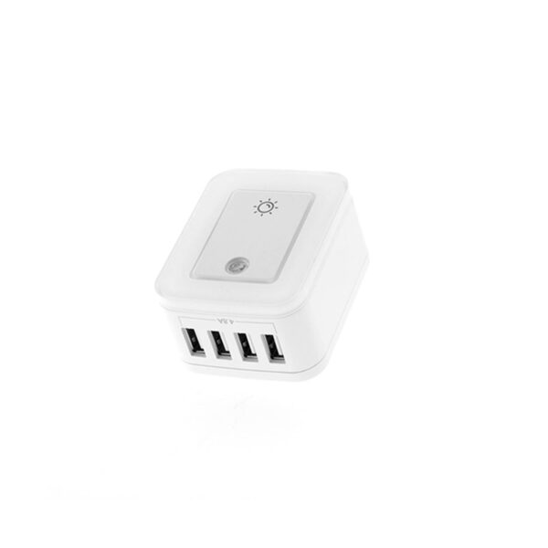 Forza Toma Corriente De Pared Forza Fwt-4012 Usb-X4 Puertos Usb C/Luz Nocturna - Imagen 3