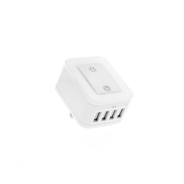 Forza Toma Corriente De Pared Forza Fwt-4012 Usb-X4 Puertos Usb C/Luz Nocturna - Imagen 4