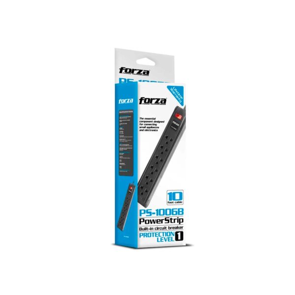 Regleta Forza Ps-1006b Strip 110/220V 6-Univ Nema 10 Foot Cable-Black - Imagen 4