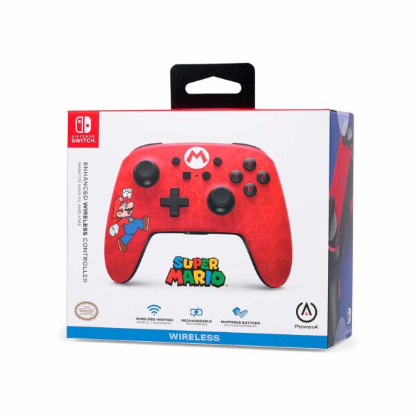 Mando Pro PowerA Wireless Nintendo Switch Here We Go Mario - Imagen 6