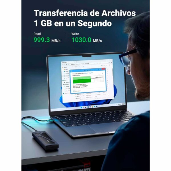 Case Para Disco M2 PCIe NVMe a USB C y A Ugreen CM578-15512 - Imagen 3