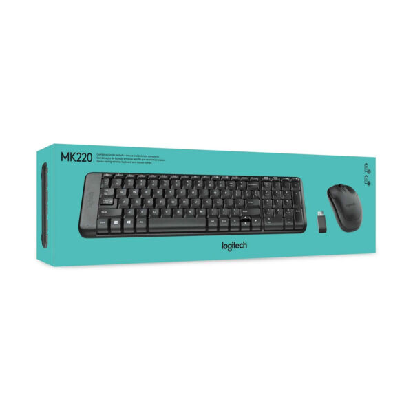Teclado Logitech + Mouse Mk220 Wireless Usb Sp Black