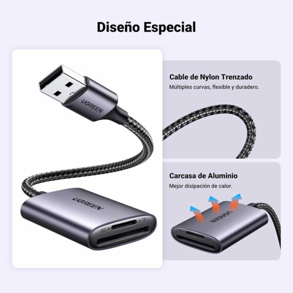Lector de Memorias Ugreen SD/TF Cable USB-A 3.0 Cm401|80887 - Imagen 6