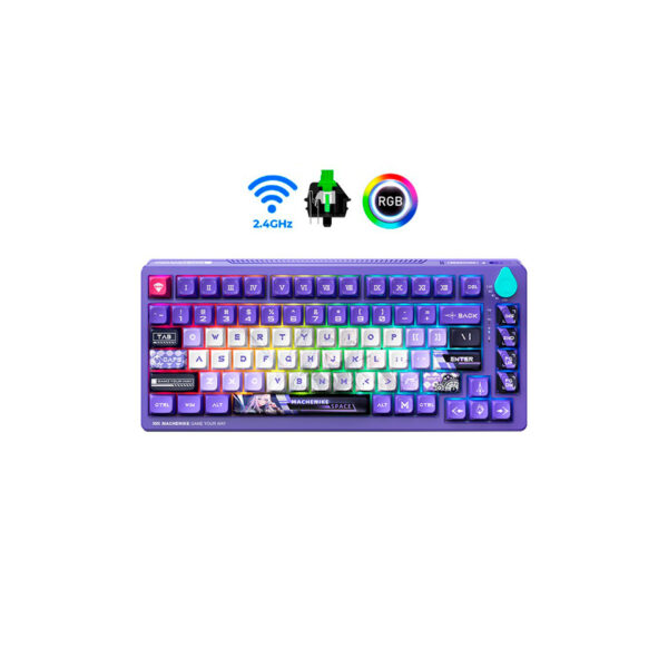 Teclado Gamer Machenike K600T B82 Tri-Mode Edicion Violet Rgb-Linear Switch Green - Imagen 4