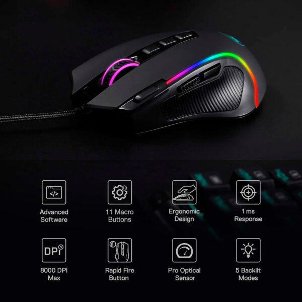 Mouse Gamer Redragon Predator M612 Black - Imagen 3