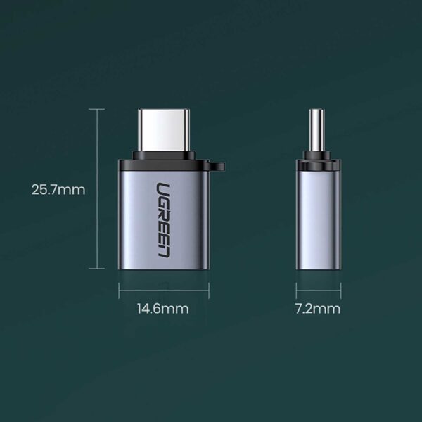 Adaptador Ugreen USB-C macho a USB-A hembra UGREEN US270 (50283) - Imagen 4