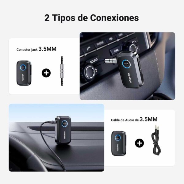 Adaptador Ugreen Bluetooth 5.3 Para Auto 3.5mm CM956 (90748) - Imagen 3