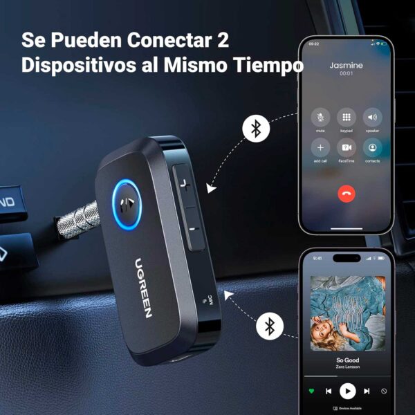 Adaptador Ugreen Bluetooth 5.3 Para Auto 3.5mm CM956 (90748) - Imagen 5