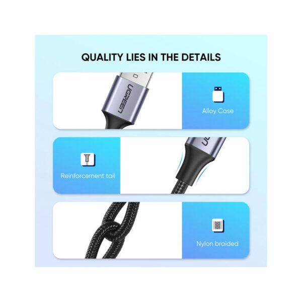 Cable Ugreen USB-C a USB-A 3.0 Fast Charging De 2 Metros 60128 - Imagen 4