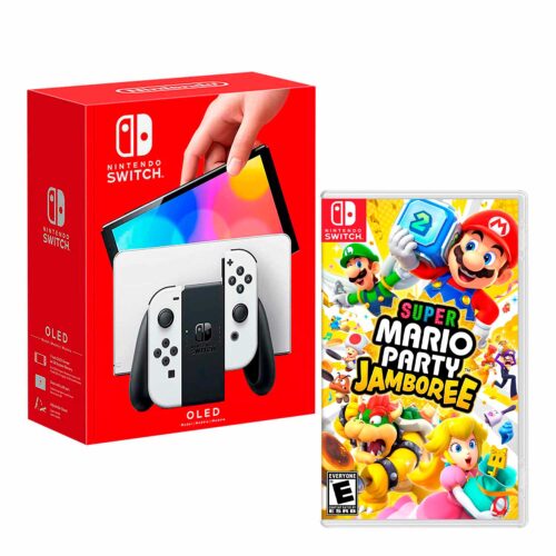 Consola Nintendo Switch Modelo Oled Blanco + Mario Party Jamboree