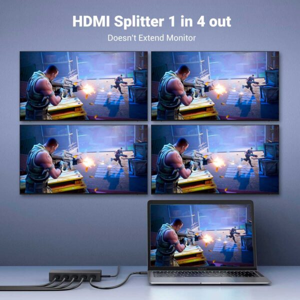 Splitter de Video HDMI UGREEN de 4 puertos 4K 60Hz-Black CM570 (90514) - Imagen 3