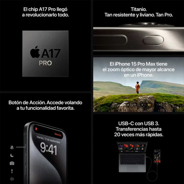 Iphone 15 Pro Max Blue Titanium 256 Gb - Imagen 5