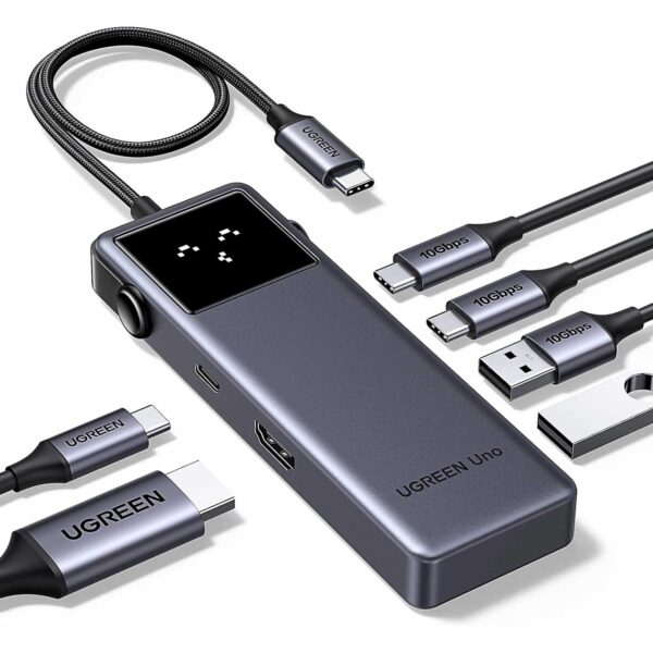 Adaptador Ugreen 6-en-1 1xHDMI 2xUSB-C 2xUSB-A 1xUSB-C Power Chager 100W Cm888 35998 - Imagen 2