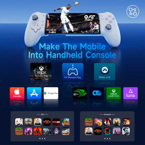 Gamepad Easysmx M15 Mobile Gaming Controller White Tipo-C Bot Mecanicos - Imagen 6