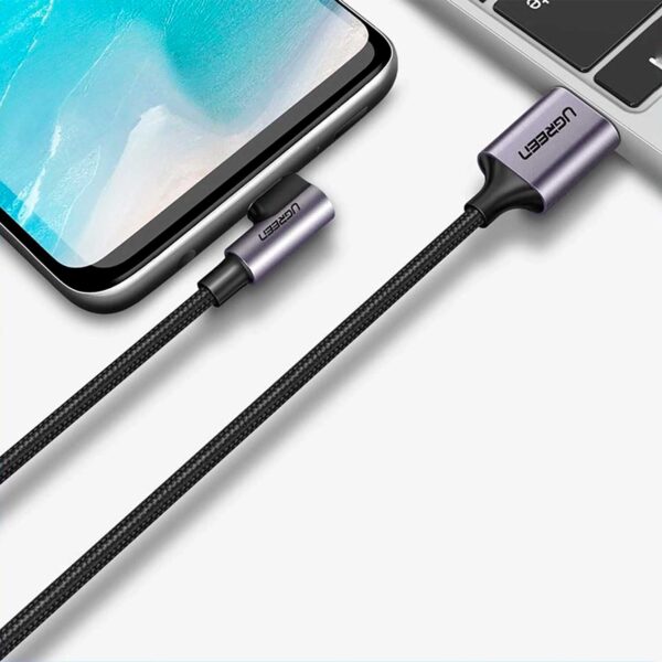 Cable Ugreen USB-C A Usb-A 3.0 Angulo 90° Longitud 2M Carga Rapida-50942 - Imagen 2