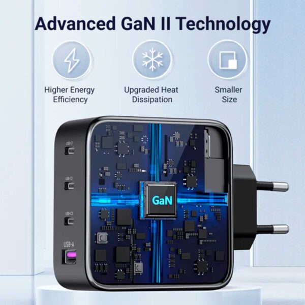 Cargador de carga rápida Ugreen Nexode 100W GaN 3 USB-C + 1 USB-A (40737) - Imagen 4