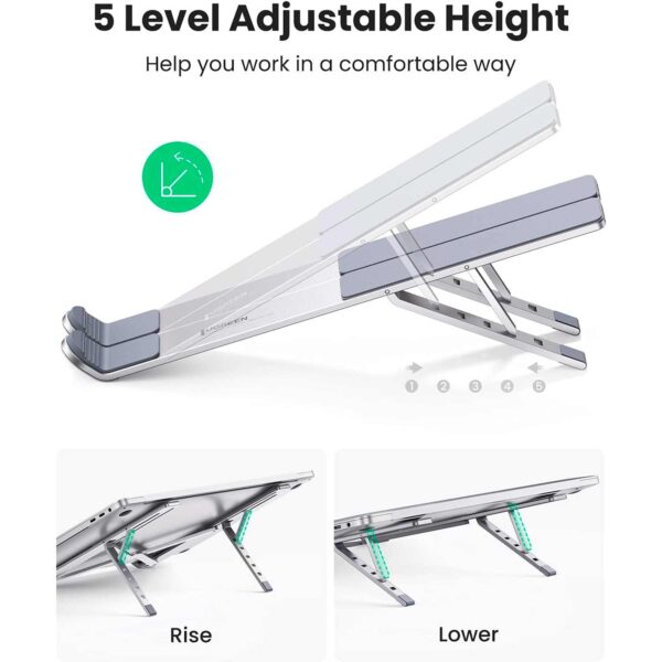 Soporte portátil Ugreen para laptop de 8" a 17.3" Metal Silver (40289) - Imagen 3