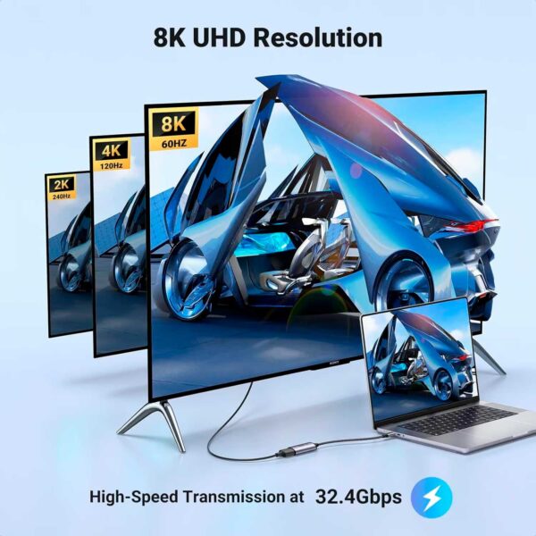 Adaptador de USB-C a Displayport 8K - Ugreen CM654 (15575) - Imagen 2