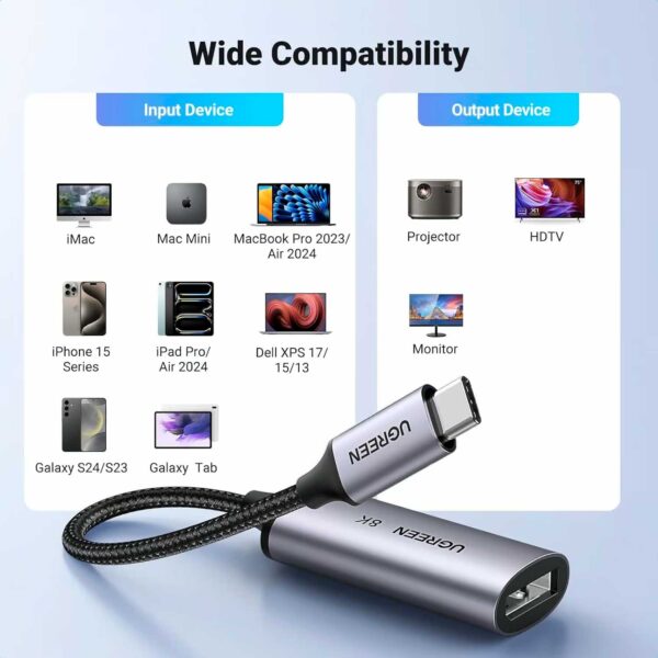 Adaptador de USB-C a Displayport 8K - Ugreen CM654 (15575) - Imagen 6