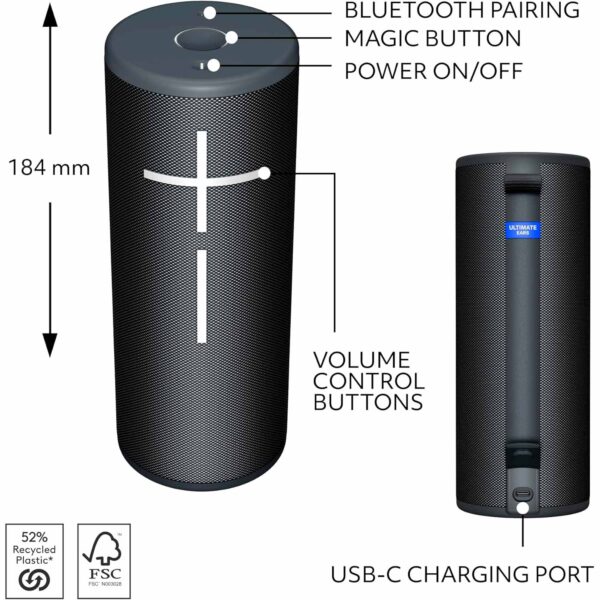 Parlante Ultimate Ears Boom 4 Plus Bluetooth Ip67 15H Usb-C Black - Imagen 6