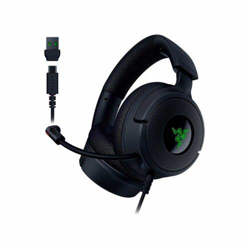 Audifono Gamer C/Microf Razer Kraken V4 X Usb-C Adaptador Usb-A Chroma Black