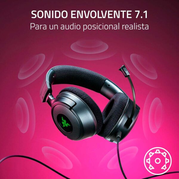 Audifono Gamer C/Microf Razer Kraken V4 X Usb-C Adaptador Usb-A Chroma Black - Imagen 4