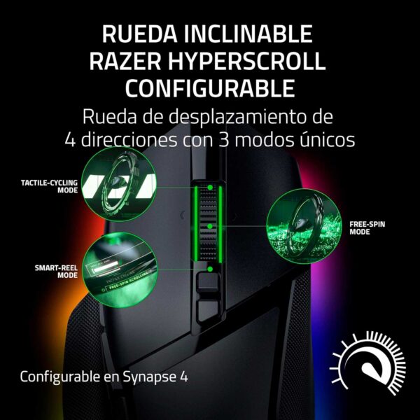 Mouse Gamer Razer Basilisk V3 Pro 35K Dpi Multi-Dispositivo 210H Wireless / Bt / Usb-A Switch Optico 90M 13 Zonas Chroma Black - Imagen 2