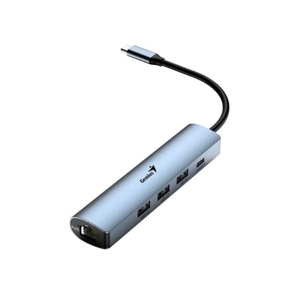 Adaptador Hub USB-C Genius UH-545 gigabit ethernet 1-usb-c 3-usb-A - Imagen 4