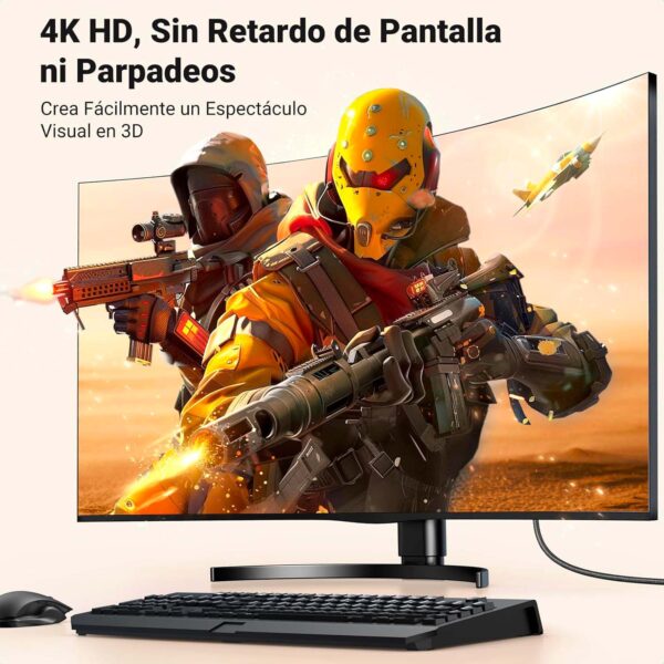 Cable Ugreen Display Port 1.2 a HDMI 1.4 4K 2 MTS Dp125-35842 - Imagen 2
