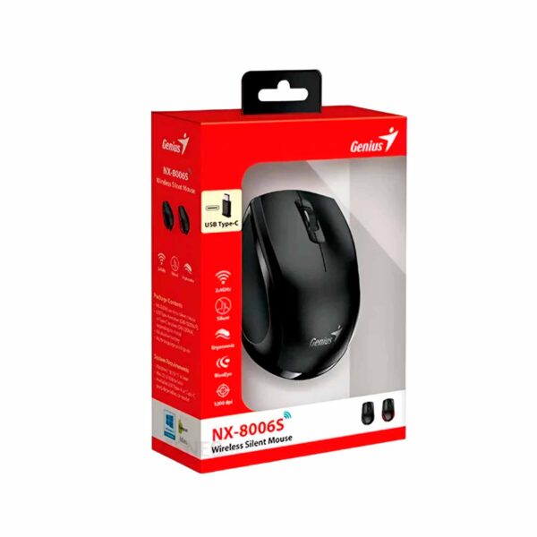 Mouse Genius Nx-80006S Usb-C Wireless Silent Black - Imagen 4