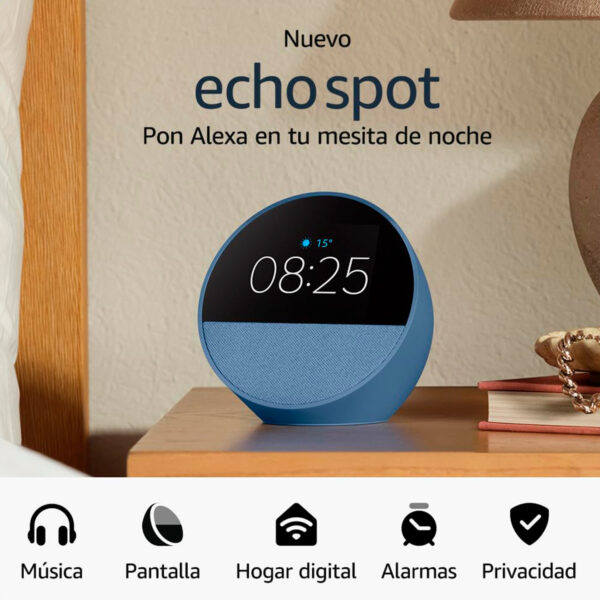 Alexa Echo Spot Bocina Inteligente Azul Acero - Imagen 2