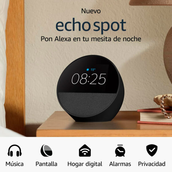 Alexa Echo Spot Bocina Inteligente Negro - Imagen 2