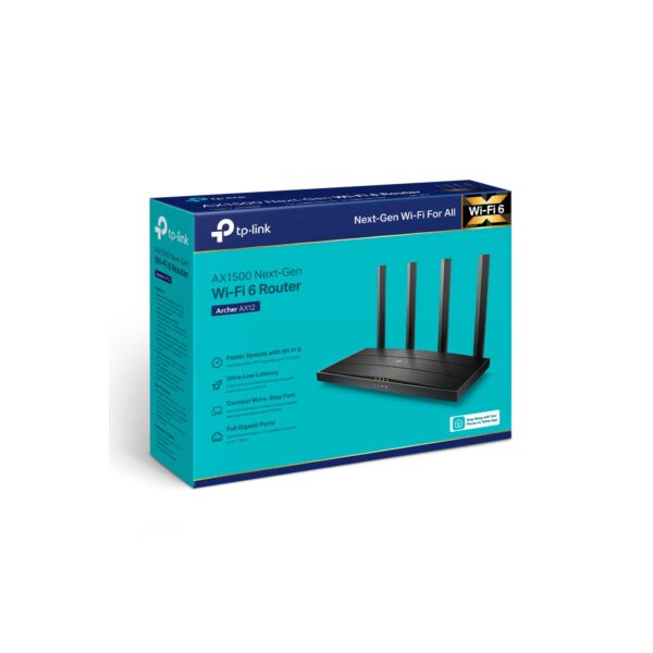 Router TP-Link Archer AX12 Doble banda (2,4 GHz / 5 GHz) Wi-Fi 6 Black - Imagen 4