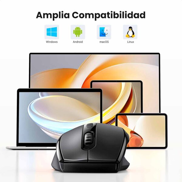 Mouse Ergonomico Inalámbrico Ugreen 2.4G con Receptor 1600 dpi Negro M511 45012 - Imagen 5