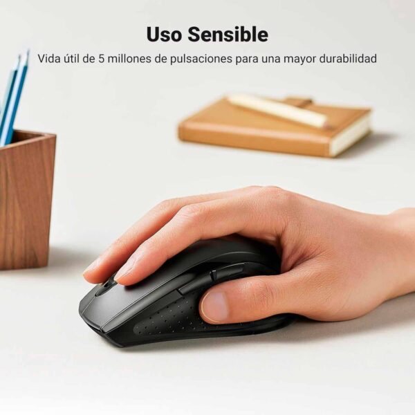 Mouse Ergonomico Inalámbrico Ugreen 2.4G con Receptor 1600 dpi Negro M511 45012 - Imagen 6