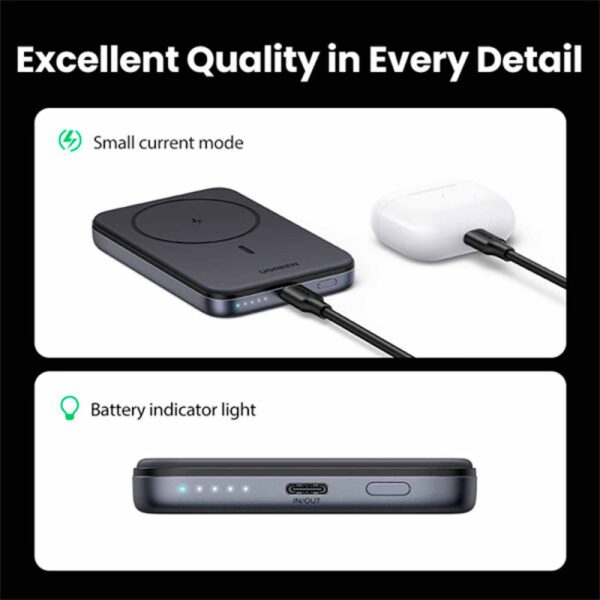 Power Bank Ugreen magnético con carga inalámbrica 10000mAh 20W Negro Pb561 25919 - Imagen 3