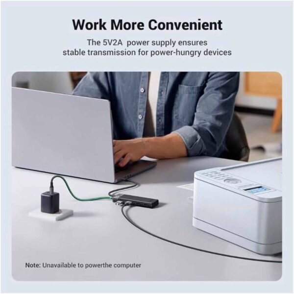 Adaptador Hub Ugreen 4 Puertos Usb-A Cable Alimentador Usb-A Cm653 15548 - Imagen 4
