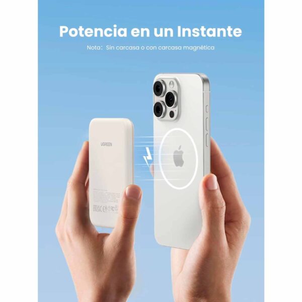 Power Bank Ugreen 5000Mah Magnetic Wireless Beige Pb560 25207 - Imagen 2