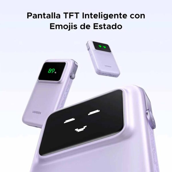 Power Bank Ugreen 10000Mah con Cable USB-C 30W Purple Pb511 35604B - Imagen 4