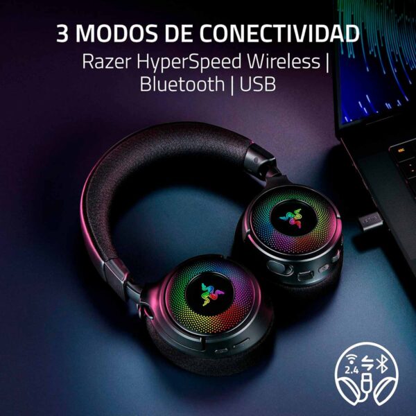 Audifono Gamer Razer C/Microf Kraken V4 70H Wireless Chroma Black - Imagen 2