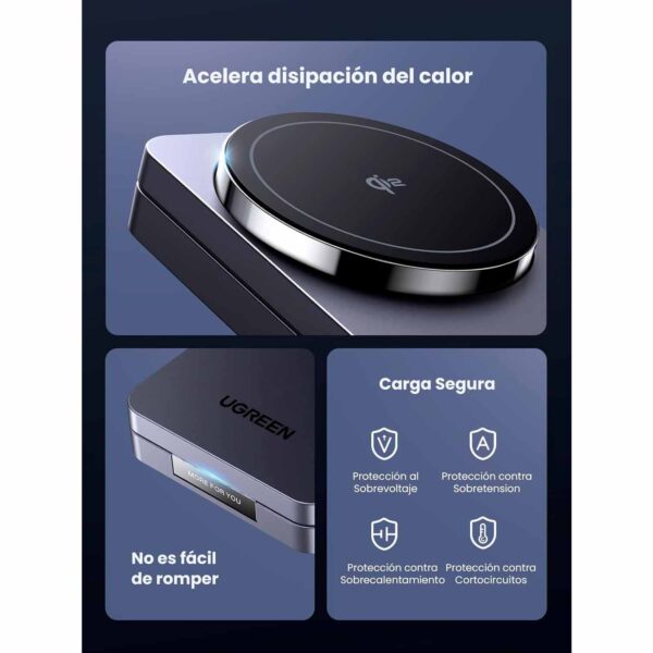 Cargador Ugreen inalámbrico Magsafe 2 en 1 15W 45023 - Imagen 6