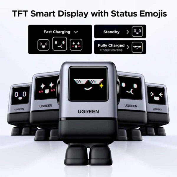 Cargador Ugreen Robot 100 Watts Tipo C Pantalla Led Carga Rapida Negro X688 45514B - Imagen 3